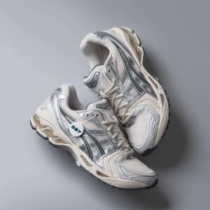 ASICS KAYANO 14 BEIGE WHITE BIRCH PEWTER GREEN