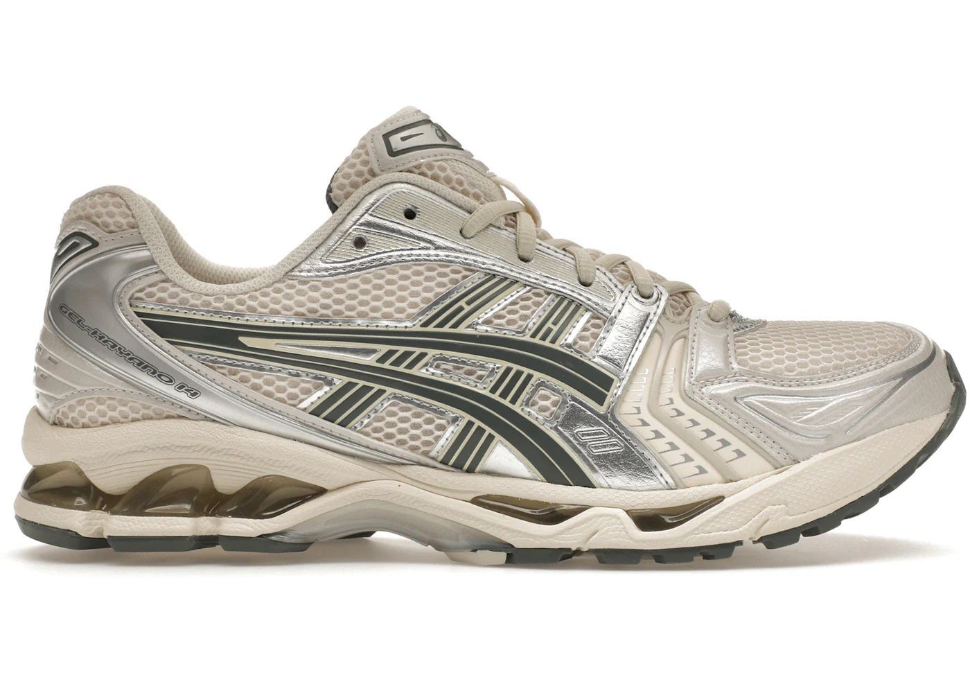 ASICS KAYANO 14 BEIGE WHITE BIRCH PEWTER GREEN